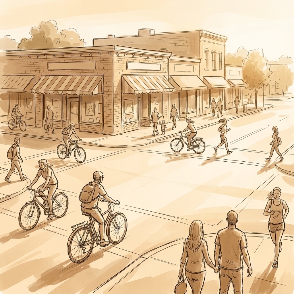 Storyboard sketch: The crossing at its busiest
