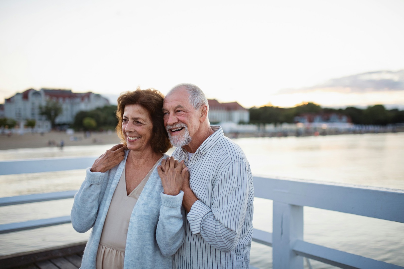 Older couple by the water